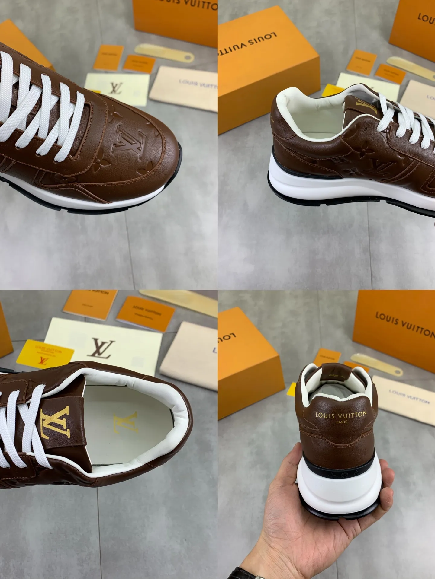 Factory price P820 💶 Top version [LOUIS VUITTON] counter series (original order) new style 🍀LV Louis Vuitton - top version LV classic high-top trendy shoes! Made of imported original craft calfskin, original breathable lining, and original wear-resistant, lightweight, high-end TPU outsole! High quality products! 3️⃣ colors available, size: men’s 39-44 (38 45 customized)